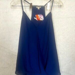 Women's Lily White Deep Cobalt Blue Sheer Shirt Very Flowy  Size XL New with Tag
